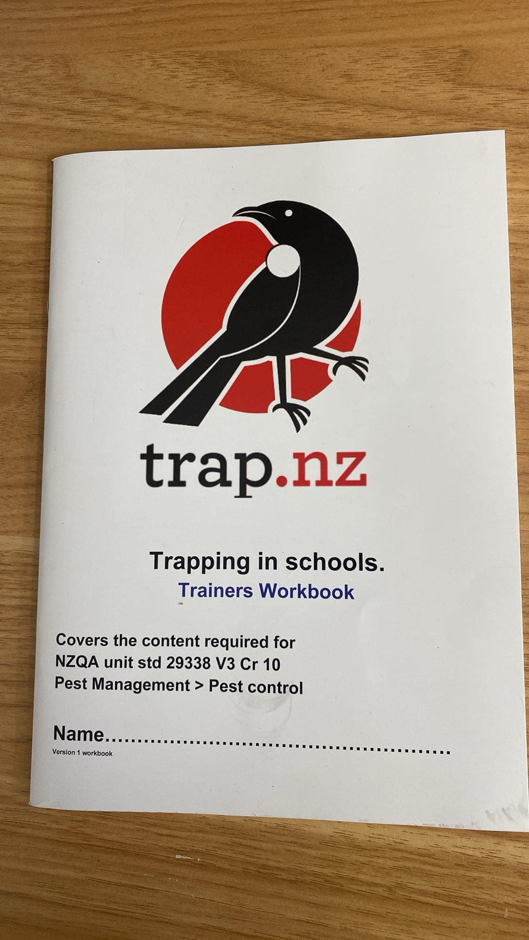 trap.nz for schools trainers workbook
